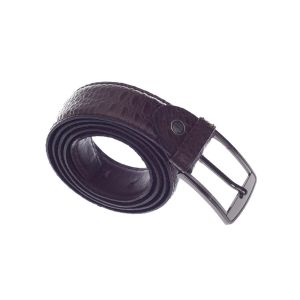 KEMT Men's Natural Leather Belt Snake Pattern Size 135 CM - Brown