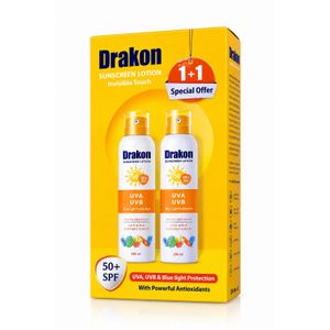 Drakon SPF 50 Sunscreen Lotion Spray – High Sun Protection  Easy Application – 2-Piece Offer × 200 ml