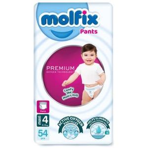 Molfix مولفيكس بريميوم حفاضات بانتس عبوة جامبو ماكسى مقاس 4 - 54 حفاضة