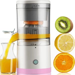 عصارة الحمضيات، عصارة برتقال كهربائية قابلة للشحن، عصارة برتقال محمولة بدون سلك مع كابل شحن USB، سهلة الاستخدام والتنظيف، معصرة للفواكه: البرتقال والليمون والجريب فروت