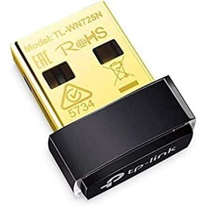 TP-Link TL-WN725N N150 USB Wireless WiFi Network Nano Size Adapter for PC/Laptop, WiFi Dongle, Compatible with Windows 10/8.1/8/7/XP, Mac OS X, Linux Black/Gold