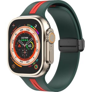 رباط رياضي مغناطيسي سيليكون من Next store لساعة Apple Watch Ultra/Ultra 2، 49 ملم، 45 ملم، 44 ملم، 42 ملم سوار ناعم لـ iWatch Series 9/8/7/6/5/4/3/2/1/SE