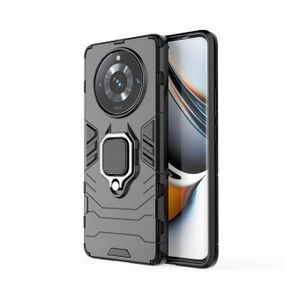 جراب ايرون مان ضد الصدمات لحماية متكاملة من اقوى الصدمات ودبلة معدنية متعددة الوظائف لهاتف ريلمي 11 برو بلس / ريلمي 11 برو  (realme 11 pro + )- لون اسود