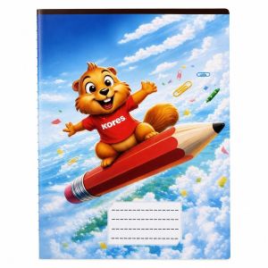 Extra Line Stapled Lined School Notebook, 60 Sheets, Flying Squirrel Design, Duplex Cover, 16 x 22.5 cm