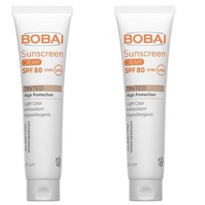Bobai كريم واقي الشمس بوباي SPF 80 بلون مائل 60 جرام مع عرض 1+1 مجاني