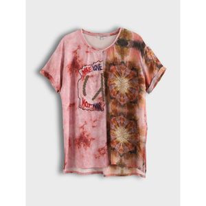 Desigual توب بينك و اسود منقوش