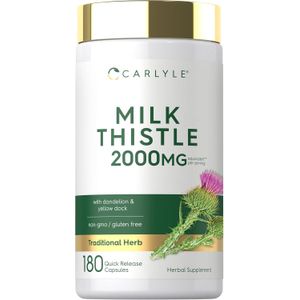 Milk Thistle Complex 2000 mg 180 Capsules 45 Servings - 45-Day Supply - Advanced Liver Health, Detoxification & Antioxidant Support Matrix - Non-GMO & Gluten-Free