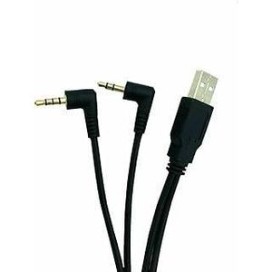 2 in 1 cable, usb 2.0 to aux, 1 meter - black