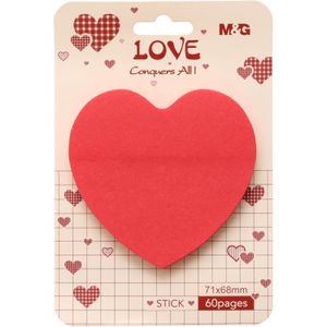 M&G ورق ملاحظات لاصق Chenguang Heart Love بحجم 3x3 إنش، لتدوين الملاحظات بطريقة منظمة وملونة، 60 ورقة لكل مذكرة - رقم: YD-944