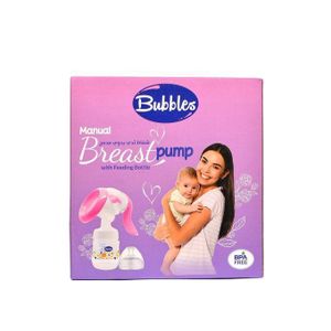 Bubbles Manual breast pump with built-in Natural 150ml bottle - Rose - Multi -shaped