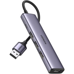 Ugreen USB 3.0 To 4-Port Hub, High-Speed Multiport Adapter, Data Transfer Splitter For Laptop, PC, And Accessories