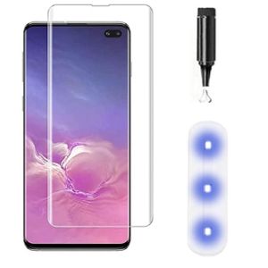 واقي شاشة زجاجي مقوى منحني ثلاثي الأبعاد أصلي من Ultra Cellphone لهاتف Samsung Galaxy S10 Plus، مزود بمجموعة أدوات التركيب.