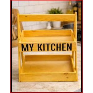 صينية تقديم خشب دورين بتصميم هرمي – منظم مطبخ وركن قهوة أنيق