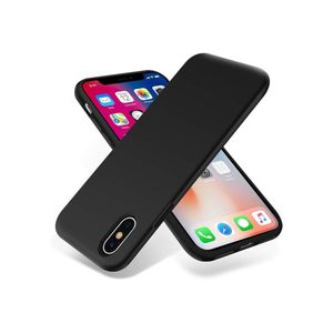 متوافق مع جراب iPhone X/Xs، جراب نحيف من السيليكون السائل مقاس 5.8 بوصة، 4 طبقات من المطاط الهلامي الناعم، جراب حماية للهاتف مقاوم للصدمات مع بطانة من الألياف الدقيقة المضادة للخدش (أسود)