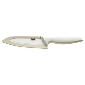 Cook's knife HACKIG knife: white, ceramic blade, plastic handle, anti-slip grip.
