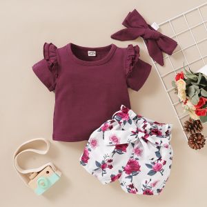 Fashion Baby Girls Autumn Winter Clothes Set Long Sleeves Floral