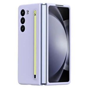 جراب أعمال فاخر من تين تك لهاتف Samsung Galaxy Z Fold 3 مع فتحة قلم، جراب حماية منبثق ناعم الملمس ومرن مقاوم للصدمات، نحيف وخفيف الوزن بلمسة نهائية غير لامعة (بنفسجي)