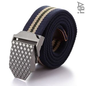 AGU Striped Men Belt - Navy Blue & Beige