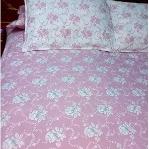 طقم ملايه سرير كبير 4قطع خامه قطنيه عامرية 260*240 لسرير فلات 