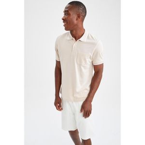 Defacto Short Sleeve Polo T-Shirt - Vison