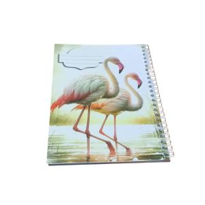 Extra Line Double Wirebound Lined University Notebook, 60 Sheets, Swan Design, Coated Cover, 16 x 22.5 cm