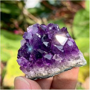 Natural Amethyst ore raw Stone Purple Crystals Cluster, Geode Mineral Rock Healing Crystal Point Energy Wand Crafts