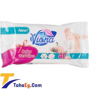 Viona Tag عرض طه مناديل مبللة خالية من الكحول والبارابين ومتوازنة الحموضة - 40 قطعة