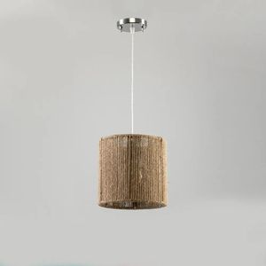 TBS   Boho Burlap Ceiling Lamp