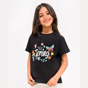 Bondok Hello Spring Graphic Sweatshirt, short Sleeve
