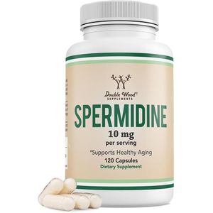 DOUBLE WOOD SUPPLEMENTS Spermidine 10mg, 99% Pure, for Men & Women, Extra Strength, 120 Capsules