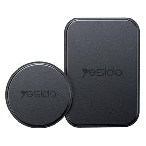 Yesido C207 - قطعتان من لوح معدني (سبيكة) بملمس جلدي ولاصق ذاتي، يُستخدم كمحول لظهر الهاتف ليتوافق مع الشاحن اللاسلكي المغناطيسي.