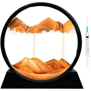  لوحة فن الرمال المتحركة من براتشاند، صورة زجاجية سائلة، رسم ثلاثي الأبعاد للمناظر الطبيعية، قطع ديكور منزلية هدايا عتيقة للأطفال، تزيين سطح المكتب (17.5 سم، صحراء) 