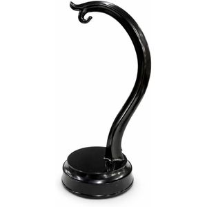Black curved design stand with hook, stylish display organizer for watches, jewelry and accessories