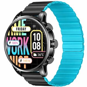 Kieslect ساعة اتصال Kr2 Ltd الذكية بشاشة AMOLED، تتبع اللياقة البدنية، مراقبة معدل ضربات القلب، مقاومة للماء، عمر بطارية طويل، لون أسود/أزرق