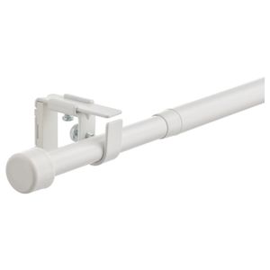 Curtain rod set BEKRÄFTA white curtain rod set, metal, wall-mounted, adjustable, includes brackets and finials.