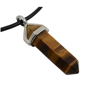 None سلسلة بدلاية حجر عين النمر على شكل رصاصة أو مسلة فاشون موضة مناسبة للجنسين