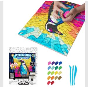 Splat طقم رسم الطين بطابع البطريق من سبلات بلانيت - بحجم 30 سم × 30 سم