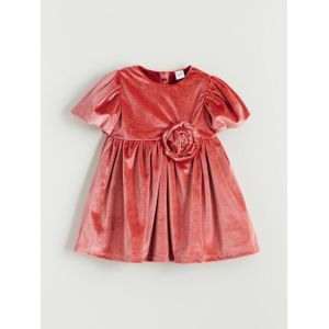 LC Waikiki Velvet Girl's Dress With Flower Detail