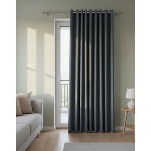 Luxury Curtains – Hammer Fabric – Elegant Grommet Curtains with Soft Velvet Touch – (Grey)