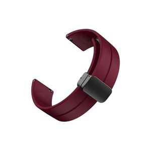 سوار ساعة سيليكون مقاس 22 مم بمشبك مغناطيسي، متوافق مع ساعة شاومي ريدمي 5 أكتيف/ريدمي 5 لايت، ساعة ذكية مقاس 22 مم (السوار فقط)، لون عنابي