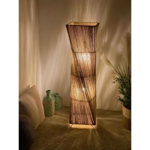 TBS  Boho Burlap Floor Lamp