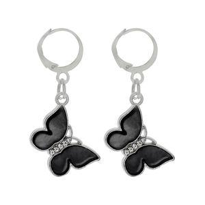 3Diamonds Women's Black Acrylic Butterfly Earring