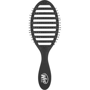 Wet Brush فرشاة ويت براش سبيد دراي لفك التشابك بتصميم مهوى – آمنة للتجفيف لجميع أنواع الشعر - أسود