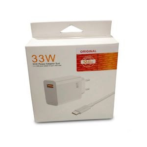 33W Fast Wall Charger Power Adapter With Type-C Data Cable 12 Months Warranty - White