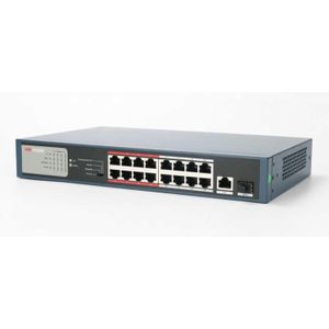 Hikvision محول شبكة بتصميم 16 منفذ جيجابت POE غير مدار من هايكفيجين، موديل DS-3E0518P-E/M، متوافق مع جيخ كيه فيجن بي ان سي