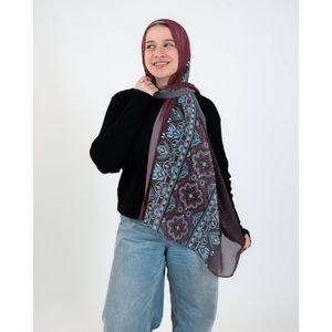 Tie Shop Sidra Scarf - Burgundy - Dusty Blue
