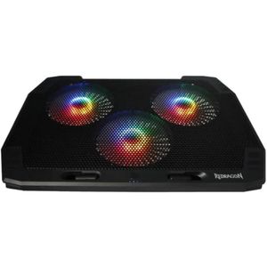 Redragon مبرد لابتوب INGRID GCP511 RGB - يدعم حتى 17.3 بوصة - 3 مراوح بحجم 120x120 مم - منفذي USB - زر للتحكم بالمراوح - 7 مستويات ارتفاع قابلة للتعديل - أسود