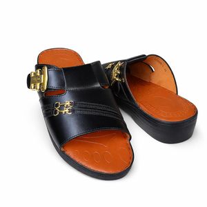 سليبر رجالى بكعب جلد قالب صغير درجة 