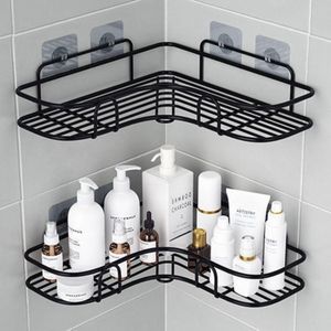 Corner Shower Caddy Bathroom Shelf, Rust Proof Bathtub Accessories Organizer, Adhesive Basket Storage Rack Shampoo Holder Wall Organization (1)
