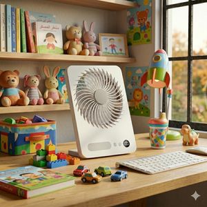 Desktop Cooler - Mini Fan with Soft Ambient LED Light, 3-Speed Rotation Control, Rechargeable Power Unit, Low Noise, Available in an Array of Distinctive and Fun Color Options That Will Satisfy